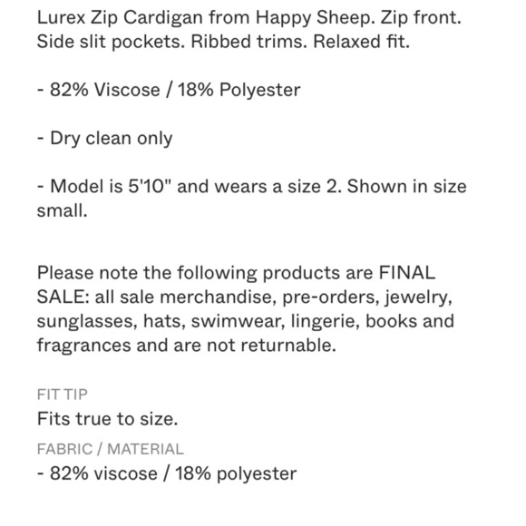 Happy Sheep Zip Front Cardi L - Picture 4 of 13